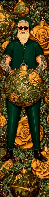 Free printable Christmas bookmarks of Santa holding an ornament